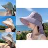 Summer Wide Brim Fisherman Hat With Ponytail Hole For Outdoor Sun Protection