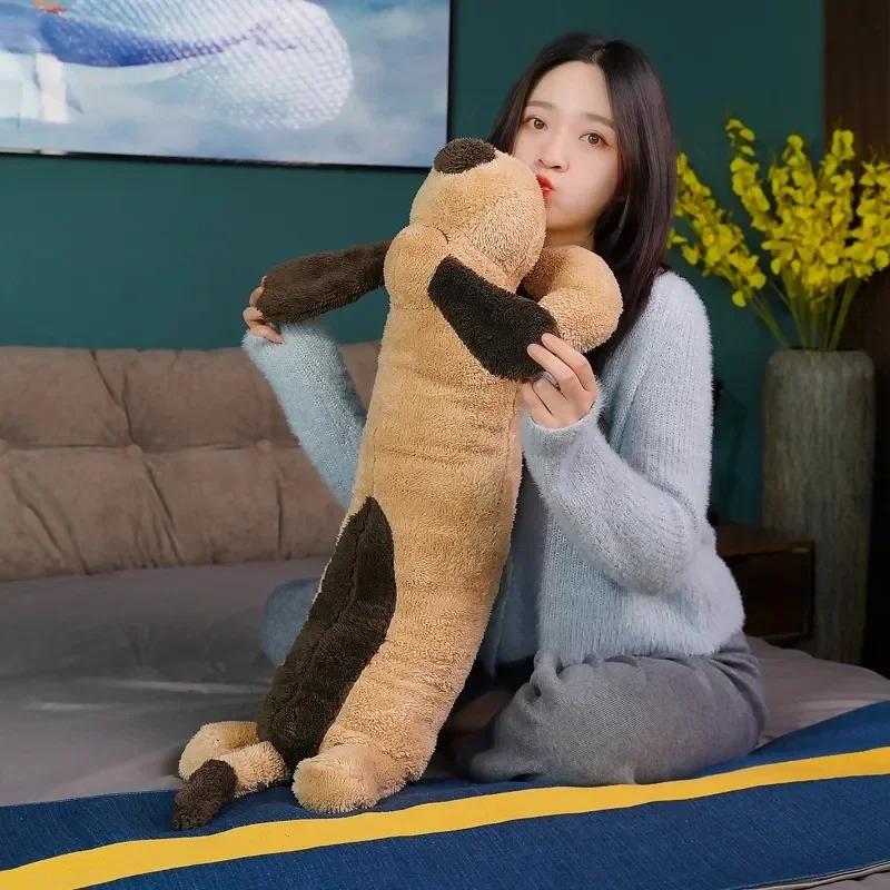 100/130/150 CM Riesiges Niedliches Plüschtier Großer Schlafender Hund Stoffwelpe Hund Weiches Tier Spielzeug Weiches Langes Kissen Baby Mädchen Geburtstagsgeschenk