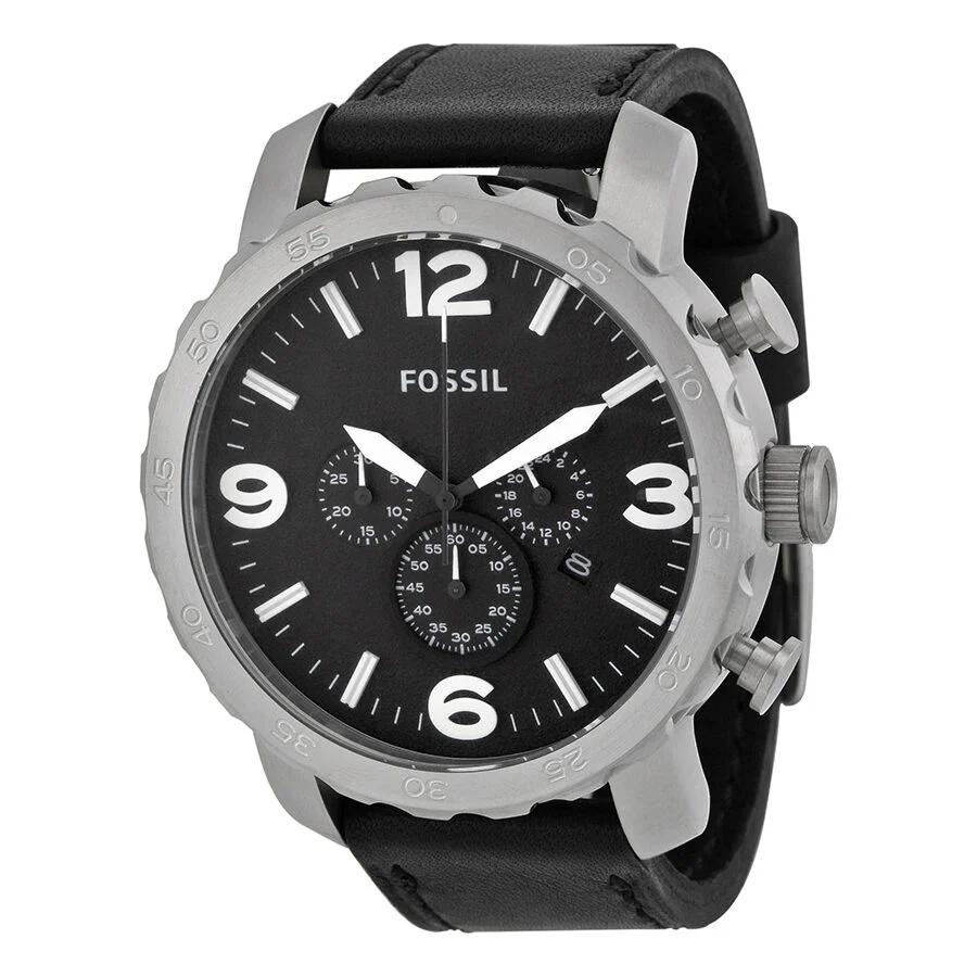 Men's Quartz Genuine Leather Three-Hand Watch Stainless Steel Case/Scratch-Resistant Glass Mirror JR1436