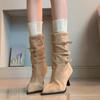 Fashionable Shoes, Versatile Pointed-toe Skinny Single Boots, High-heeled Ankle Boots for Women