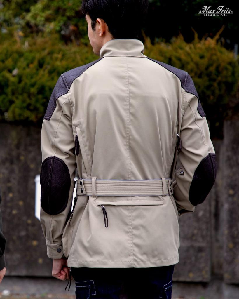 Max Fritz Sorona Genuine Leather Air Intake Rail Jacket Size L for and Autumn 2, Men's Beige, (48), MFJ-2467, Motorcycles, Spring, Summer,