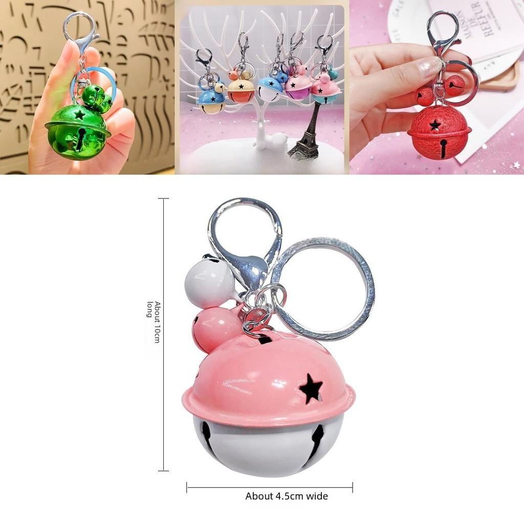 Trendy Metal Car Cartoon Keychain With Cute Bell Multiple Color Options Gift
