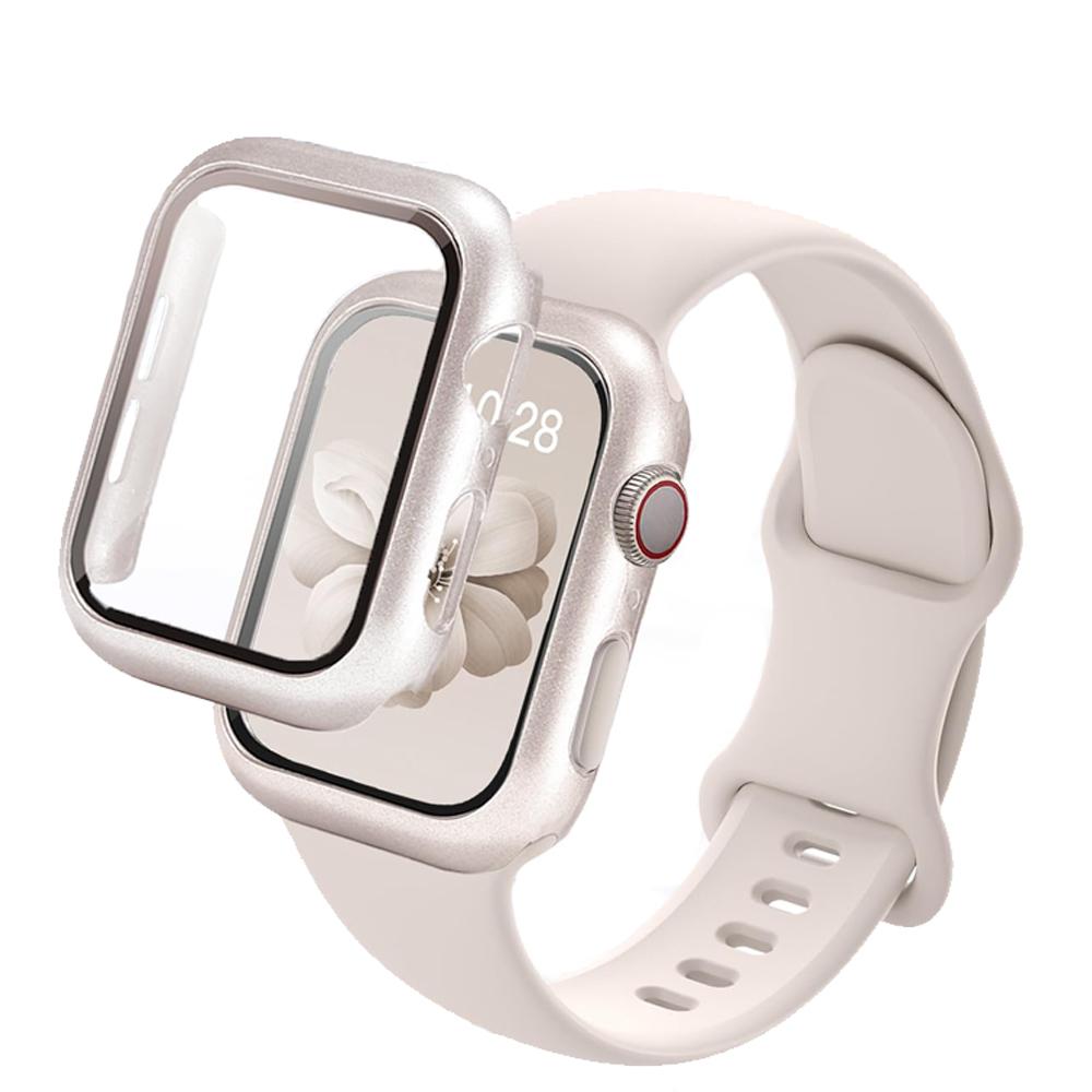 PC Case+Straps For Apple Watch band 44mm 45mm 40mm 46mm 41mm 42mm 49mm Sport Silicone Bracelet iWatch series 10 8 7 se 9 ultra 2
