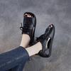 Fashion GKTINOO Genuine Leather Sandals Women 2025 Summer Open Toe Flat Shoes Handmade Retro Lace-Up Comfort Soft Casual Roman Sandals