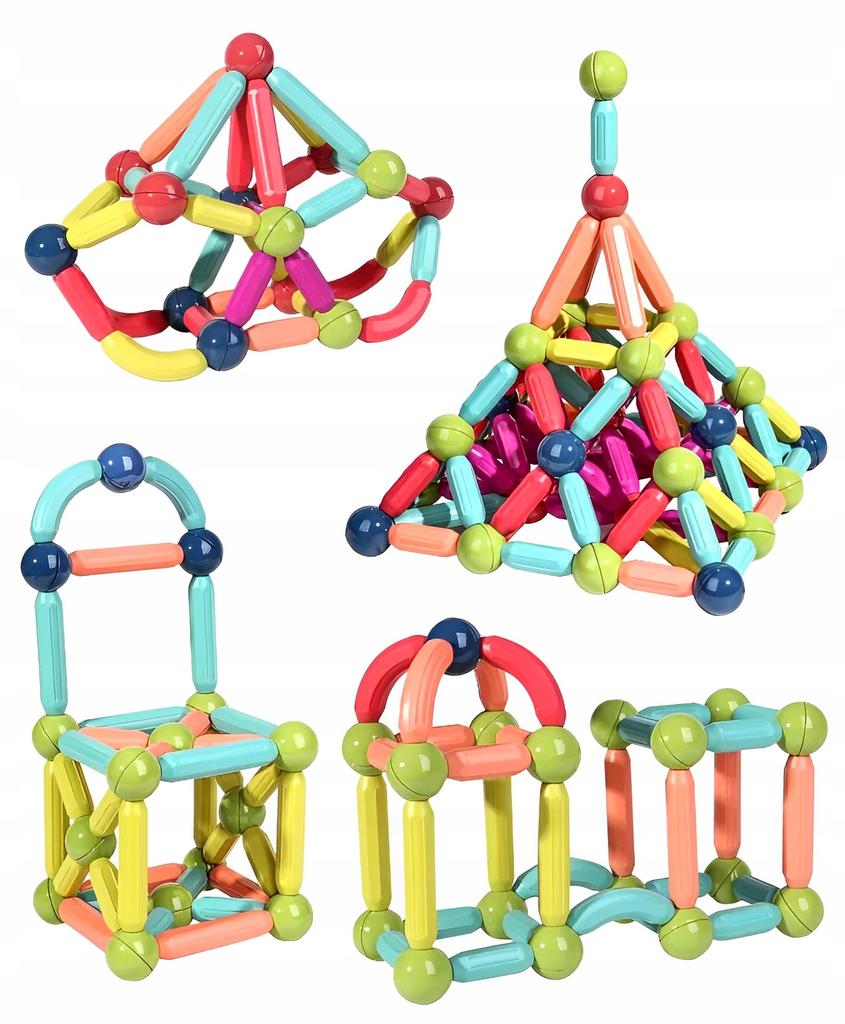 Klocki Magnetyczne Konstrukcyjne Edukacyjne Kreatywne Magnetic Sticks 40 El