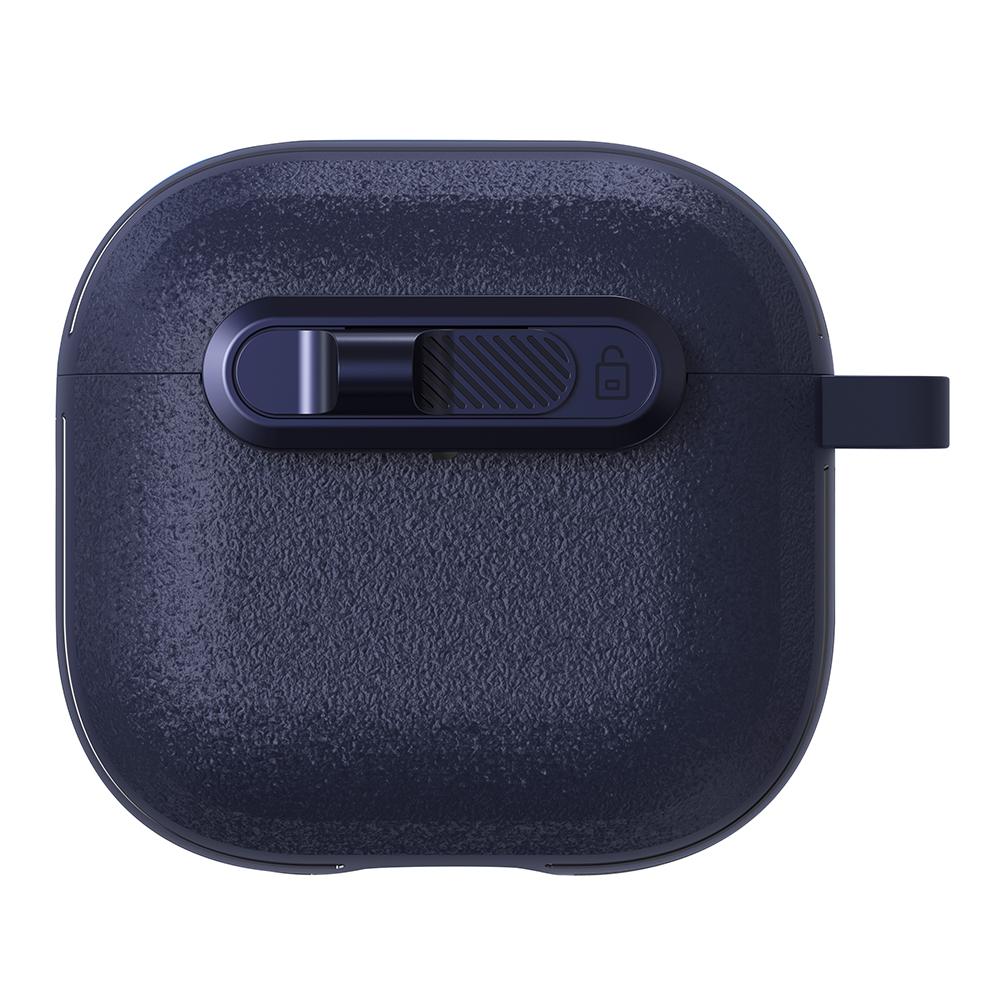 For AirPods 4 Protective Case Lock Buckle Switch TPU + PC Wireless Earphones Cover with Carabiner