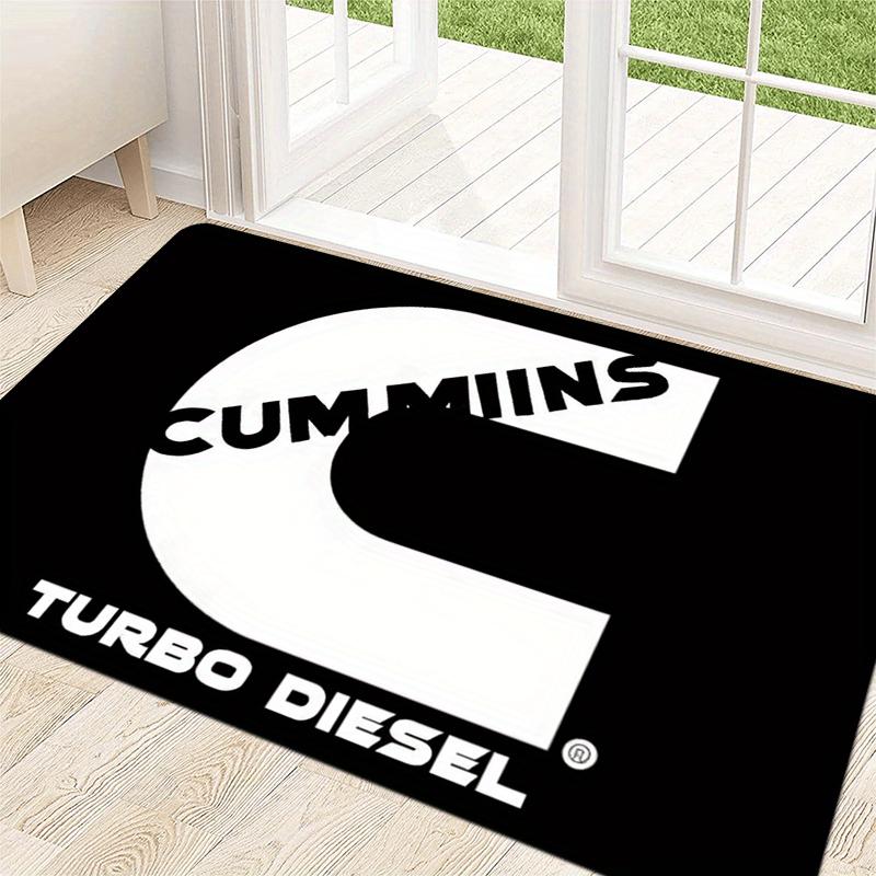 Cummins Turbo Diesel Pattern Flannel-printed floor mats has a non-slip function is suitable entrances bathroom welcome carpets