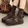 Women's New Style Fleece Warm Cotton Shoes, A Pair of Lazy Flat Shoes