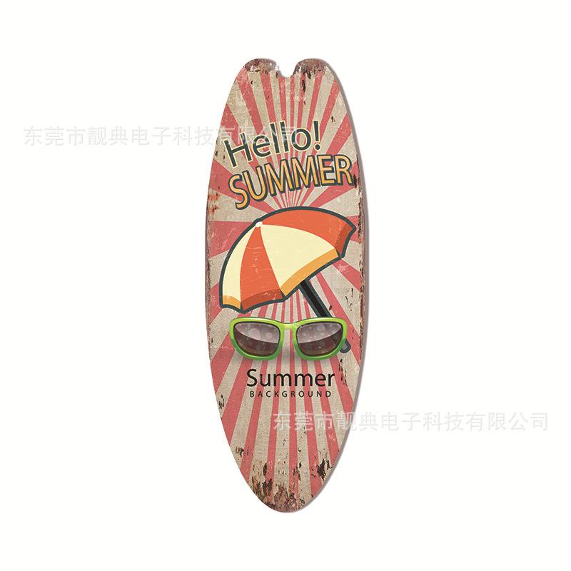 Summer Beach Ocean Themed Casual Decor Surfboard Wooden Bar Home Walls Vintage Decorated Wooden Boards