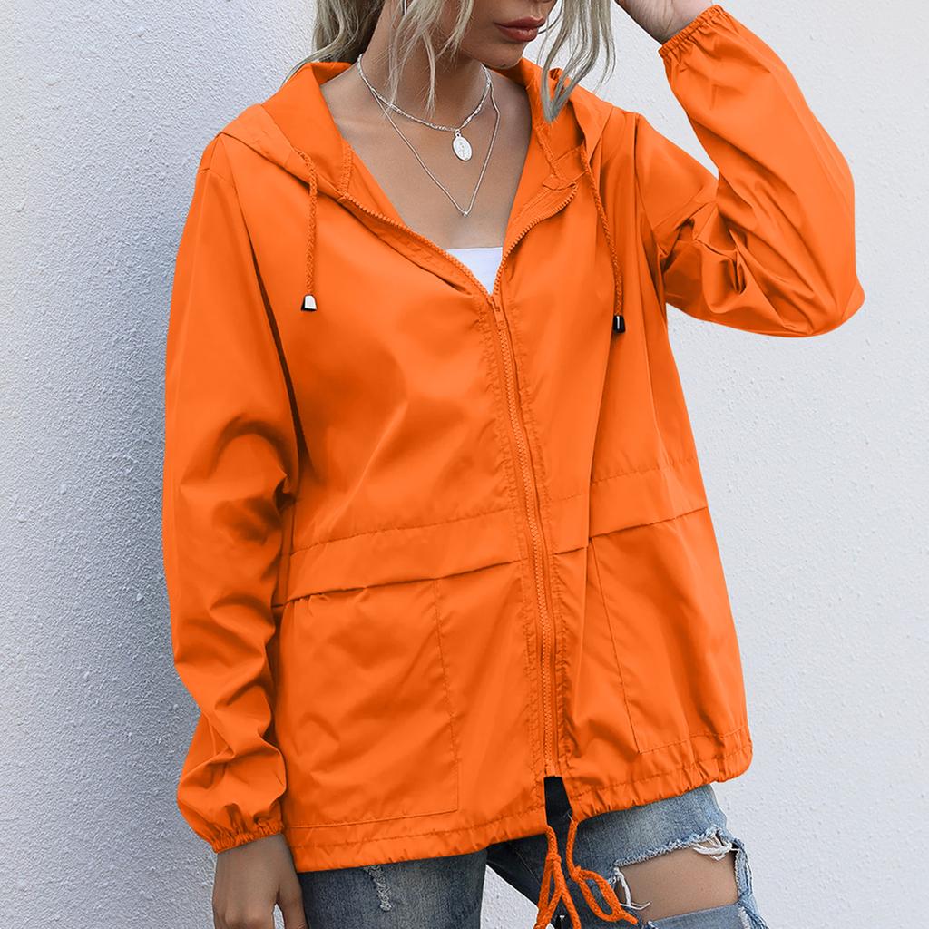 Women's Fashion Casual Solid Color Waterproof Outdoor Hiking Short Jacket