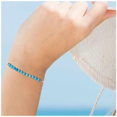 [R3082] - Turquoise 'Mineralia' Designer Bracelet (wisdom) - 3 Mm