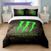 Set Copripiumino Monster Energy Stampa 3 Pezzi 1 Copripiumino e 2 Federe Biancheria da Letto Morbida per Camera da Letto Domestica
