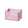 6 Colors Plastic Crate Box with Handle Sundries Storage Bin Folding Toy Box  Household