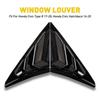 For Honda Civic 10th 2016- Hatchback ABS Plastic Rear Window Quarter Louver Cover Side Vent Trim Car Adhesive Accessories