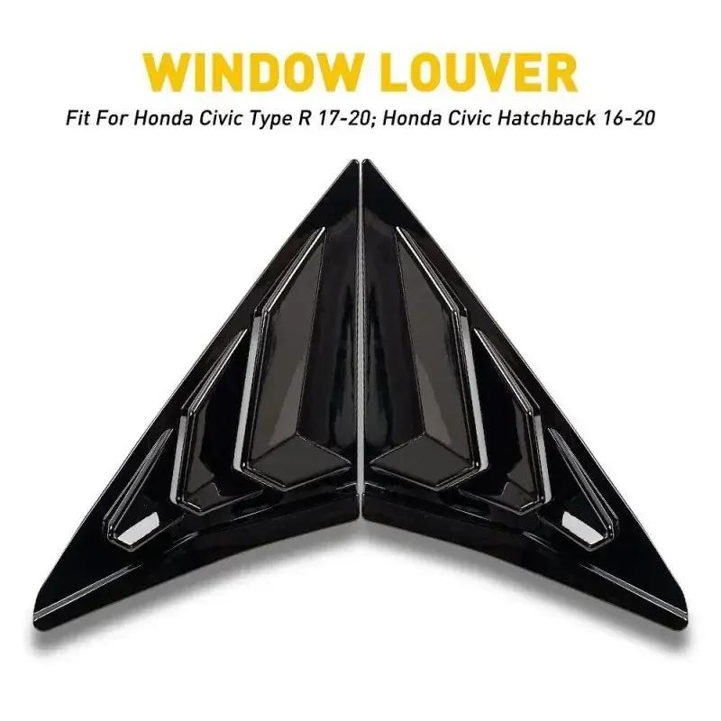For Honda Civic 10th 2016- Hatchback ABS Plastic Rear Window Quarter Louver Cover Side Vent Trim Car Adhesive Accessories