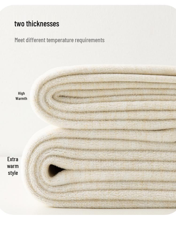 High Waist Warm Fleece-Lined Leggings - Vertical Stripe, Matte, Slimming Cotton for Autumn/Winter