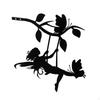 Metal Silhouette Flat Cutout Garden Decor Openwork Tree Stake for Homeowners, Gardeners, Yard,