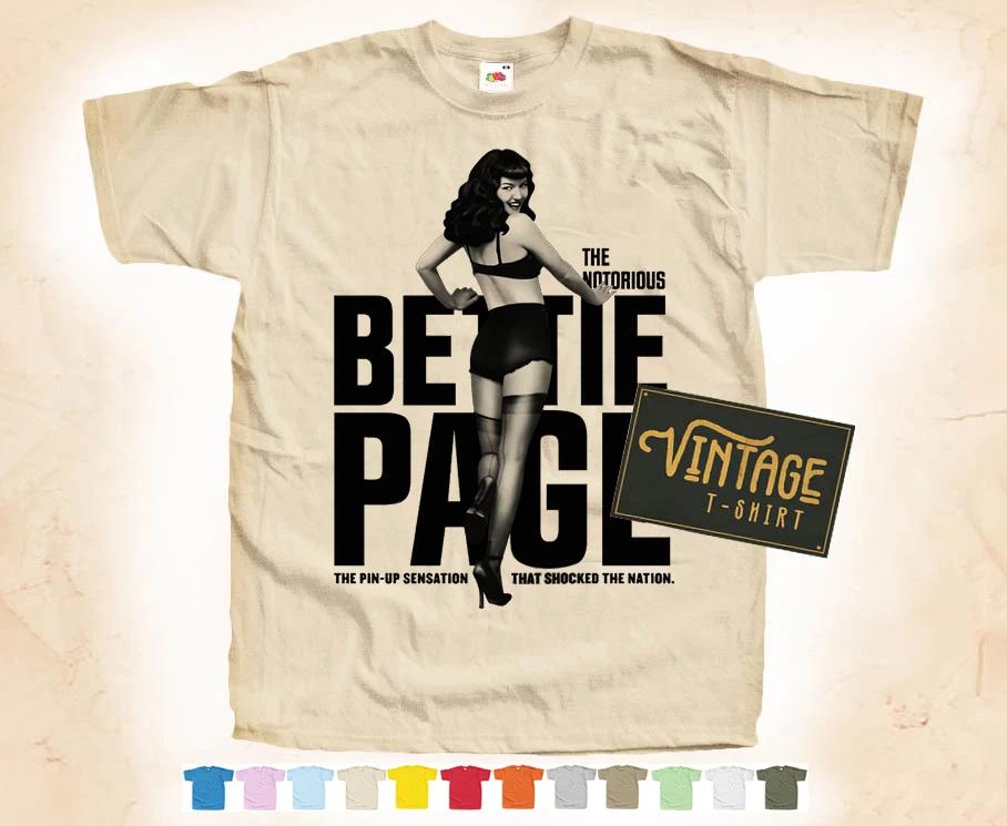 

Black Print BETTIE PAGE vol.1 T-SHIRT TEE Vintage Poster 12 Colors S-5XL 3XL