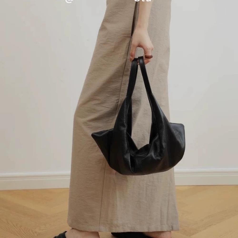 Luxury Soft Women Shoulder Bag PU Leather Designer Handbag and Purses Half Mo Croissant Bags for Women 2026 New Shopper Clutch