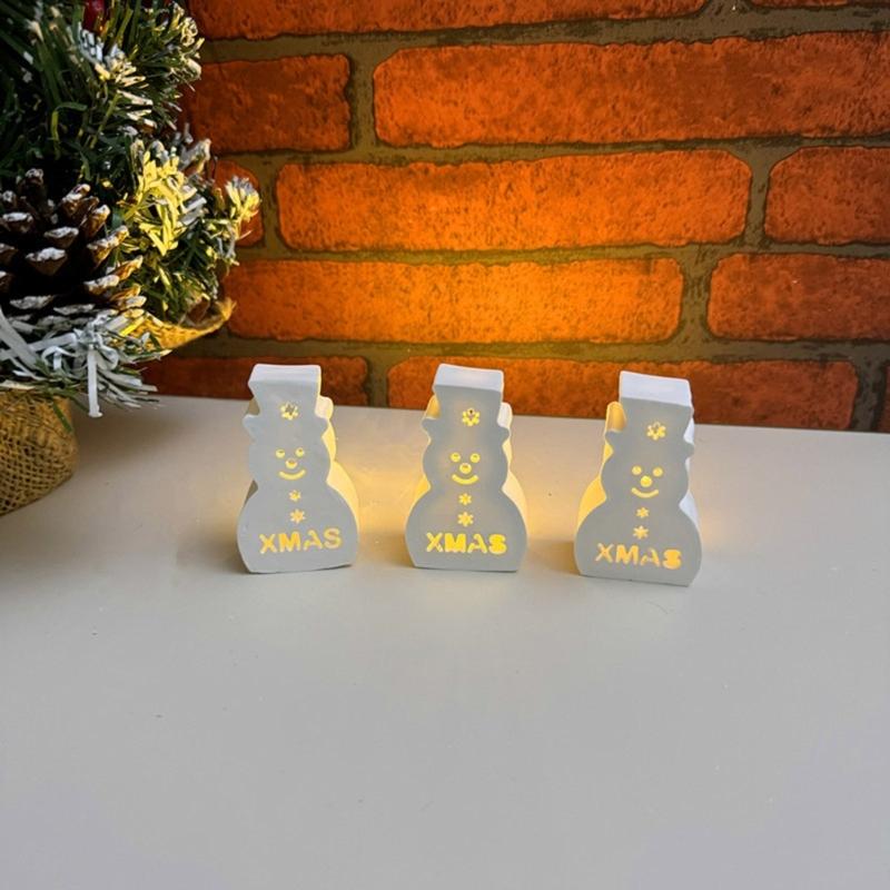 Reusable Silicone Mold Home Decors Molds Snowman Shape Candle Holders Moulds Ornament Molds Suitable for Holiday Gifts