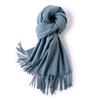 Pure Wool Scarf Winter Men and Women Senior Couple Grey Scarf Shawl Gift Boyfriend Birthday Gift