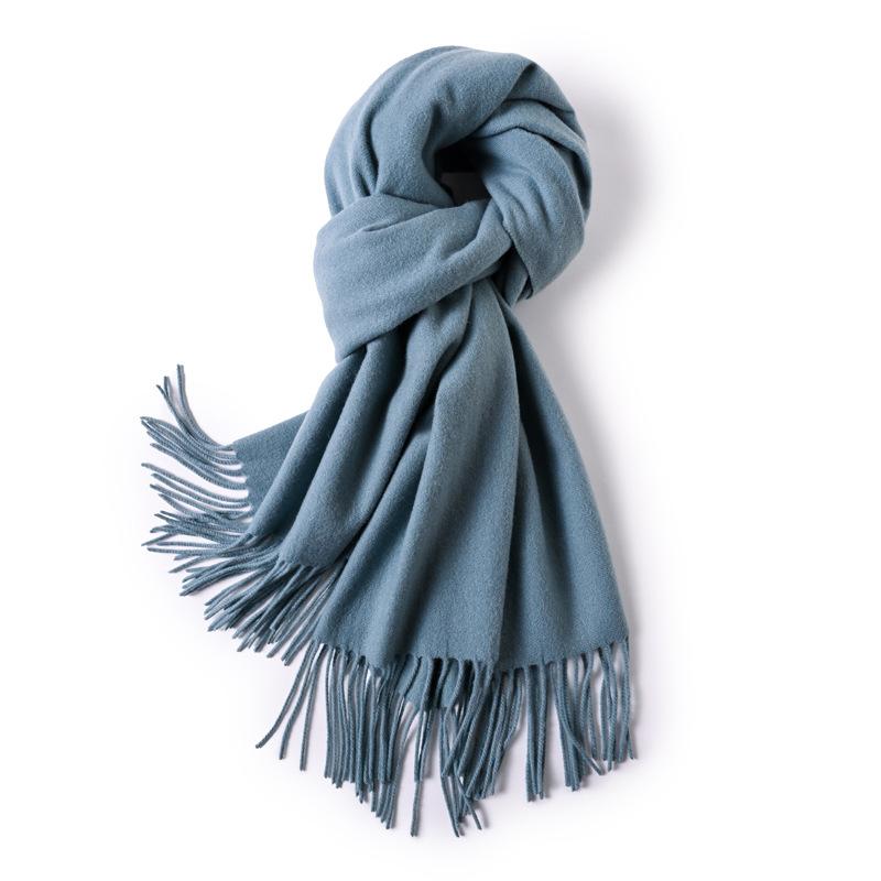 Pure Wool Scarf Winter Men and Women Senior Couple Grey Scarf Shawl Gift Boyfriend Birthday Gift