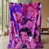 Coperta Morbida Calda Leggera in Flanella Stampata Kpop Demon Hunters Coperta per Tutte le Stagioni per Divano Letto Campeggio Decorazione Casa Regalo di Festa