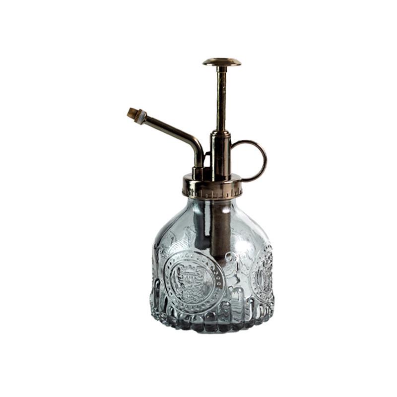 Retro Embossed Glass Spray Bottle – Small Pressure Watering Can for Garden & Home Flowers