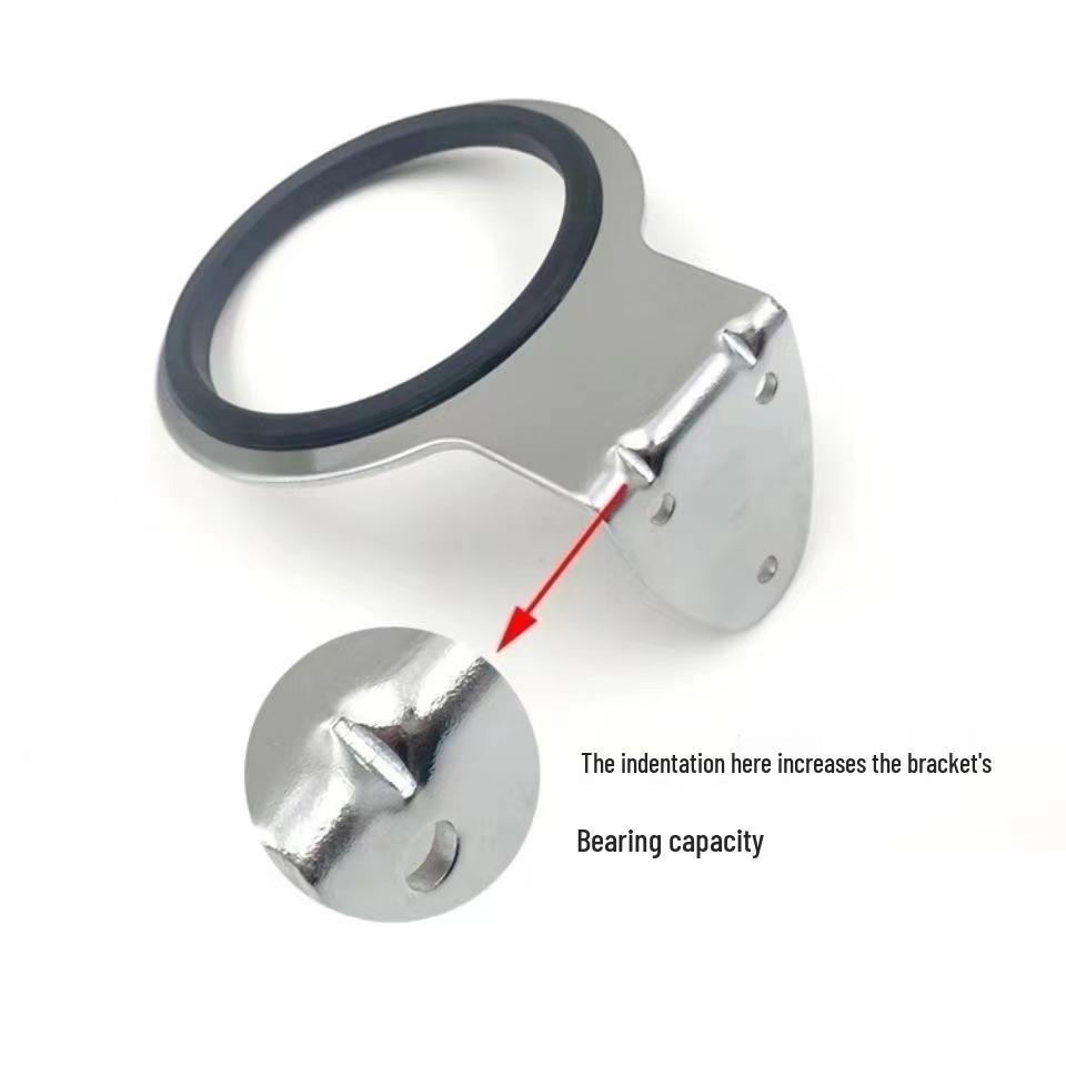 Stainless Steel Wall-Mounted Hair Dryer Holder with Silicone Pad for Salon or Bathroom