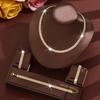 2022 Trendy Three-Piece Wedding Jewelry Set: Necklace, Stud Earrings, and Bracelet for Evening Parties