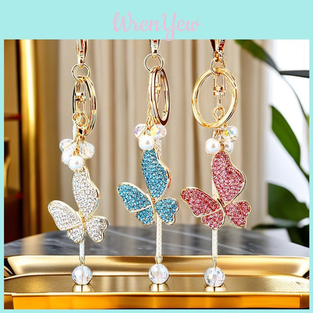 Charming Zinc Alloy Butterfly Keyring With Delicate Lucky Rope Perfect For Womens Bags