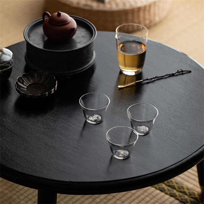 2Pcs/Lot Small Capacity 75ml Heat Resistant Kung Fu Glass Tea Cup Tea Set Teacup Japanese Style Tasting Clear White Wine Cup