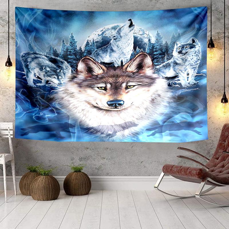 Wolf Pack Wilderness Tapestry Room Decoration Wall Hanging for Living Room Bedroom, Dormitory, Birthday and Christmas Gifts