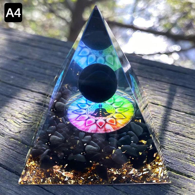 Piramida magică de orgonit 60 mm Sferă de cristal de ametist cu piatră de cristal natural de cuarț albastru Reiki de vindecare cu energie orgon
