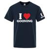 Summer 2025 I Love Gooning Logo Print Unisexs New Pure Cotton Casual Breathable High Street Lightweight Ice Silk Tshirt