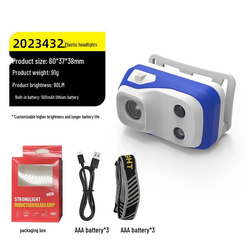 Dual-Light LED Laser Cannon Rechargeable Headlamp - Super Bright, Long Battery Life, Ideal for Night Fishing