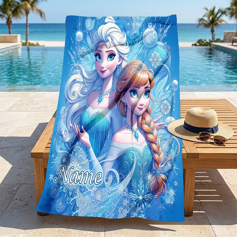 Custom Name Forest Friends Stylish Digital Printing Beach Towel Quick‑Drying Absorbent Blanket for Beach Pool Gym Travel