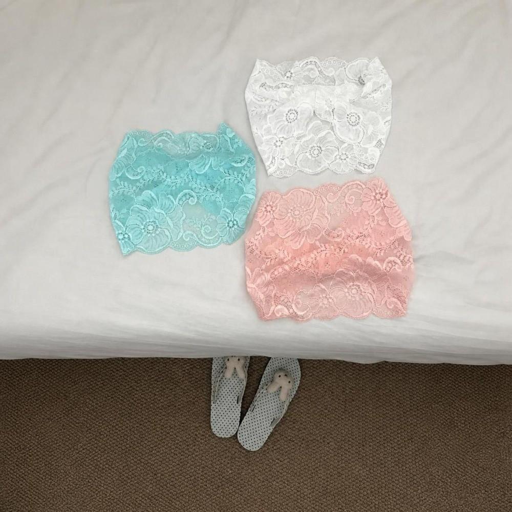 Thin Style Lace Ruffled Headband Elasticity Pleated Headband Floral Hair Accessory Party Wear