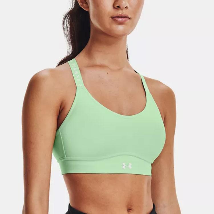 Under Armour Infinity Covered Medium Intensity Training Yoga Sports Bra Women Underwear Green 1363353-335