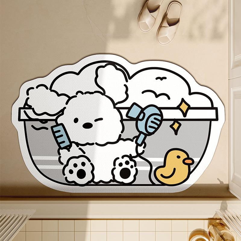 

Коврик для ванной комнаты с рисунком, устойчивый к грязи, нескользящий, противопадающий, коврик для пола, дверь в ванную, диатомовая грязь, впитывающий воду, быстросохнущий коврик для ног 40*60cm