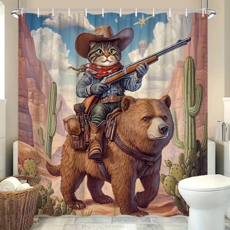 The domineering panda canvas art print is suitable for home decoration and is perfect for shower curtains
