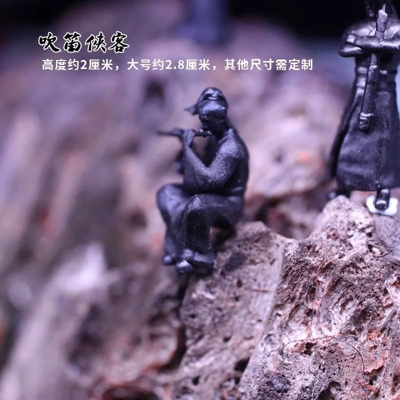 Qiaolin 3D-Druck Antikes Modell Miniaturlandschaft Li Bai Regenschirm Weibliche Bootsfrau Sandtisch Mini Resin Sandtisch Figuren