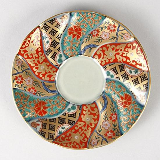 Rinkurou Kiln Gold Colored Twisted Pattern Coffee Bowl Dish 009376C760