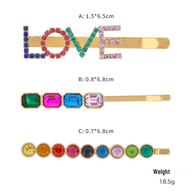 

Кенджи Заколки для волос-радуги с цирконом и медной инкрустацией для женщин - Стильный европейский и американский дизайн с буквами