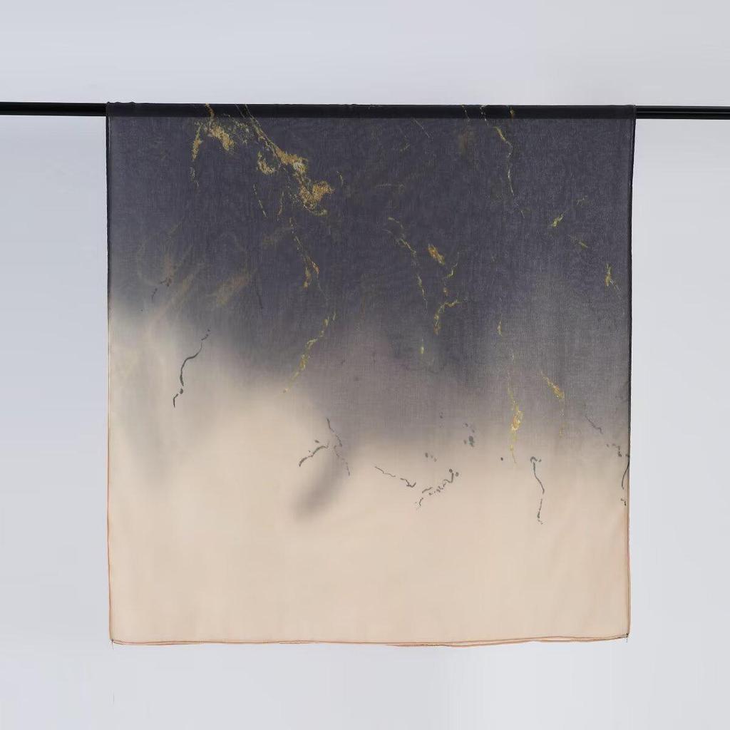 Women's Tie-Dye Watercolor Cotton Linen Scarf - Soft and Stylish Headscarf