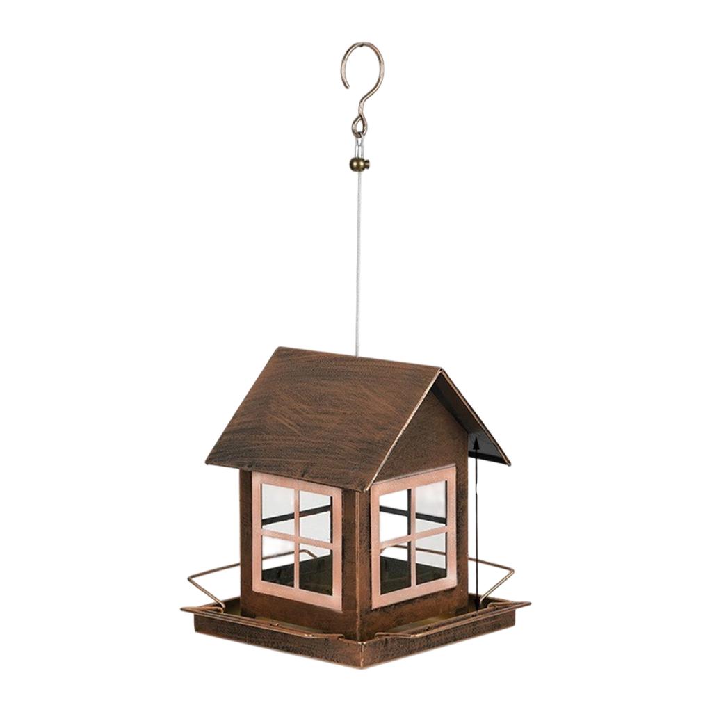 Outdoor Wrought Iron Hanging Bird Feeder For Balconies, -Resistant, Large Capacity Food Storage, Garden And Patio Decoration, Bird Feeding.