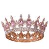 Baroque Bridal Crown Full Round Crystal Wedding Hairpiece For Elegant Bride