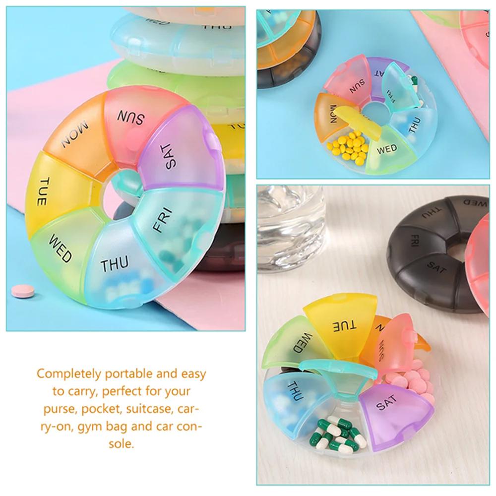 Weekly 7 Day Pill Organizer Large Compartment Travel Medication Box Portable Daily Pill Case Storage