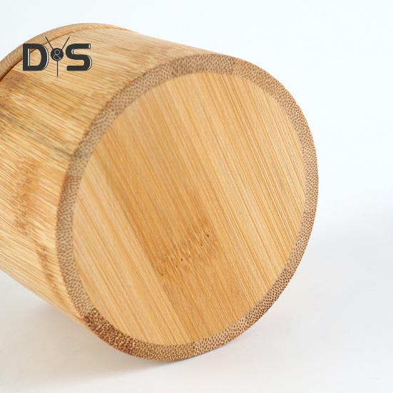 Бамбуковий сільничний льох із магнітною кришкою, що обертається, круглий сільничний ящик для зберігання солі, перцю, цукру, трав, функціонального контейнера для зберігання спецій.