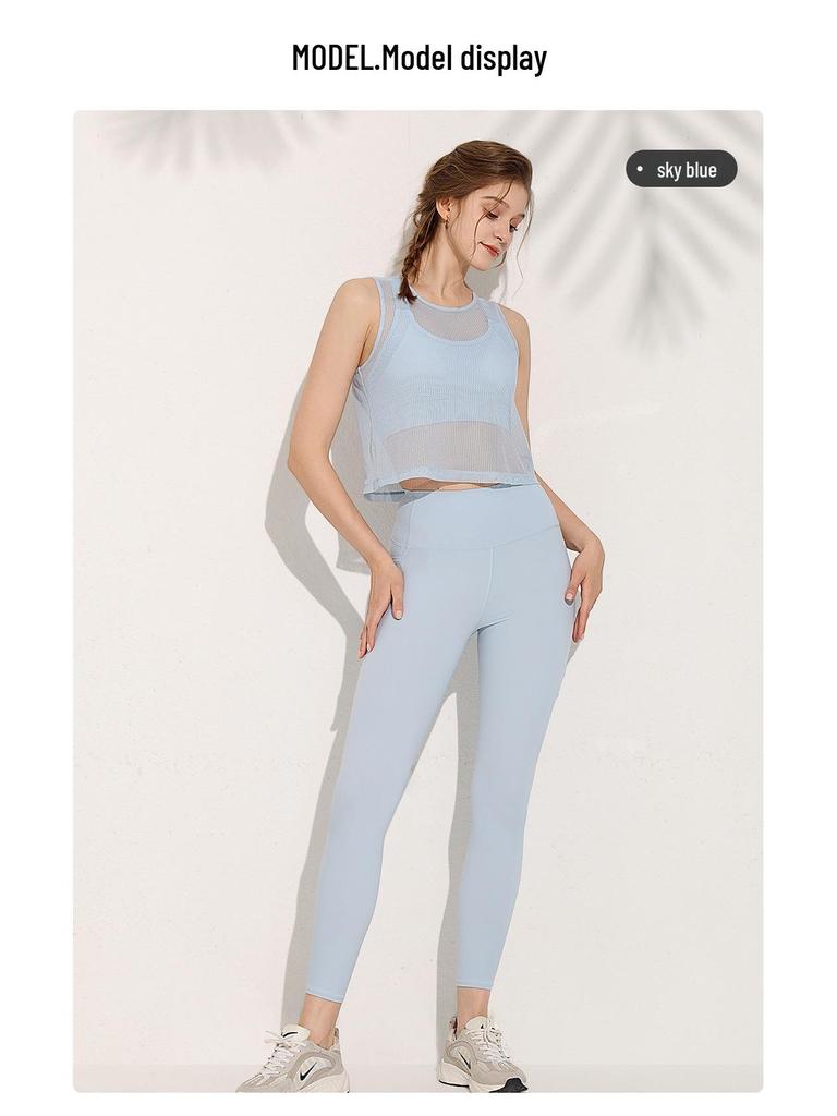 Damska szybkoschnąca siateczkowa kamizelka do jogi - Bez rękawów, oddychająca, lekka narzutka